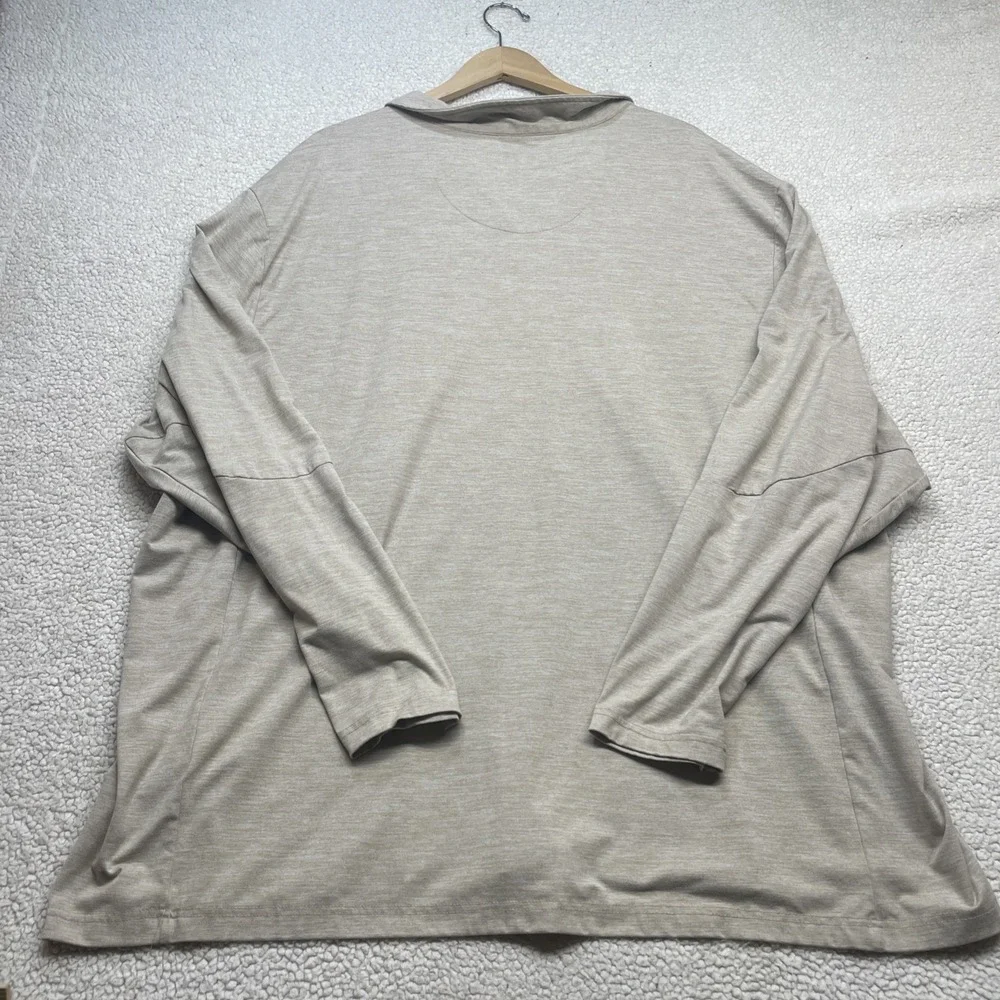 Callaway Quarter Zip Mens 4X Tan Heather‎ Pullover Golf Long Sleeve Logo 1026